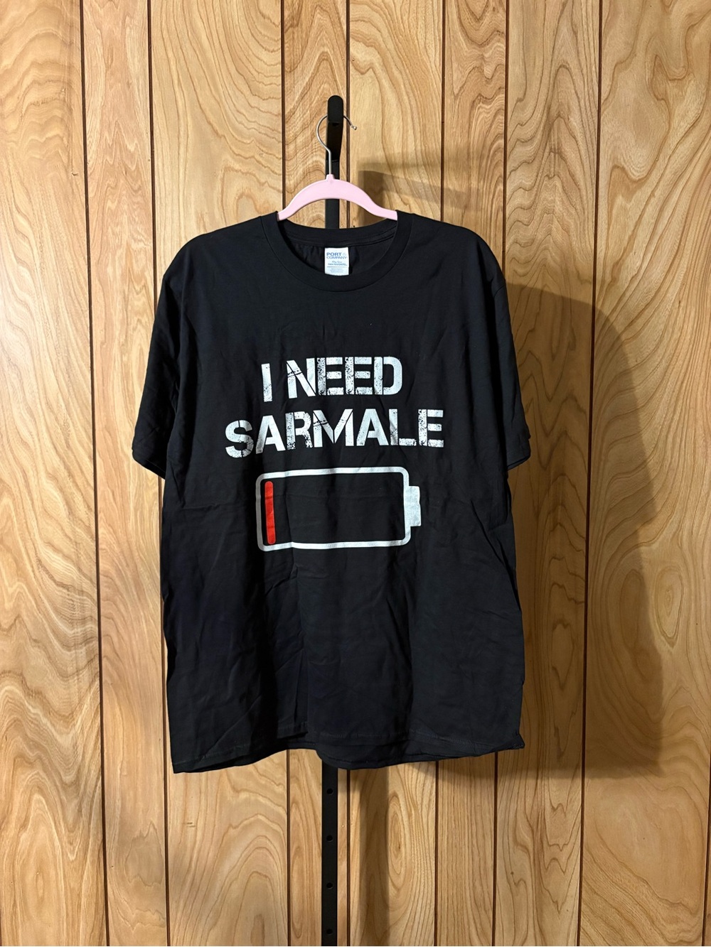 Port and Company Black I Need Sarmale Graphic Tee with Red Accent
